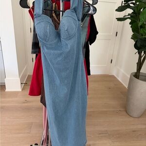 Blue Denim Bustier Dress